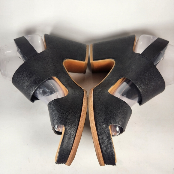 KORK EASE Womens San Carlos Sandal Size 9 Black Leather Platform Slingback - Picture 3 of 12